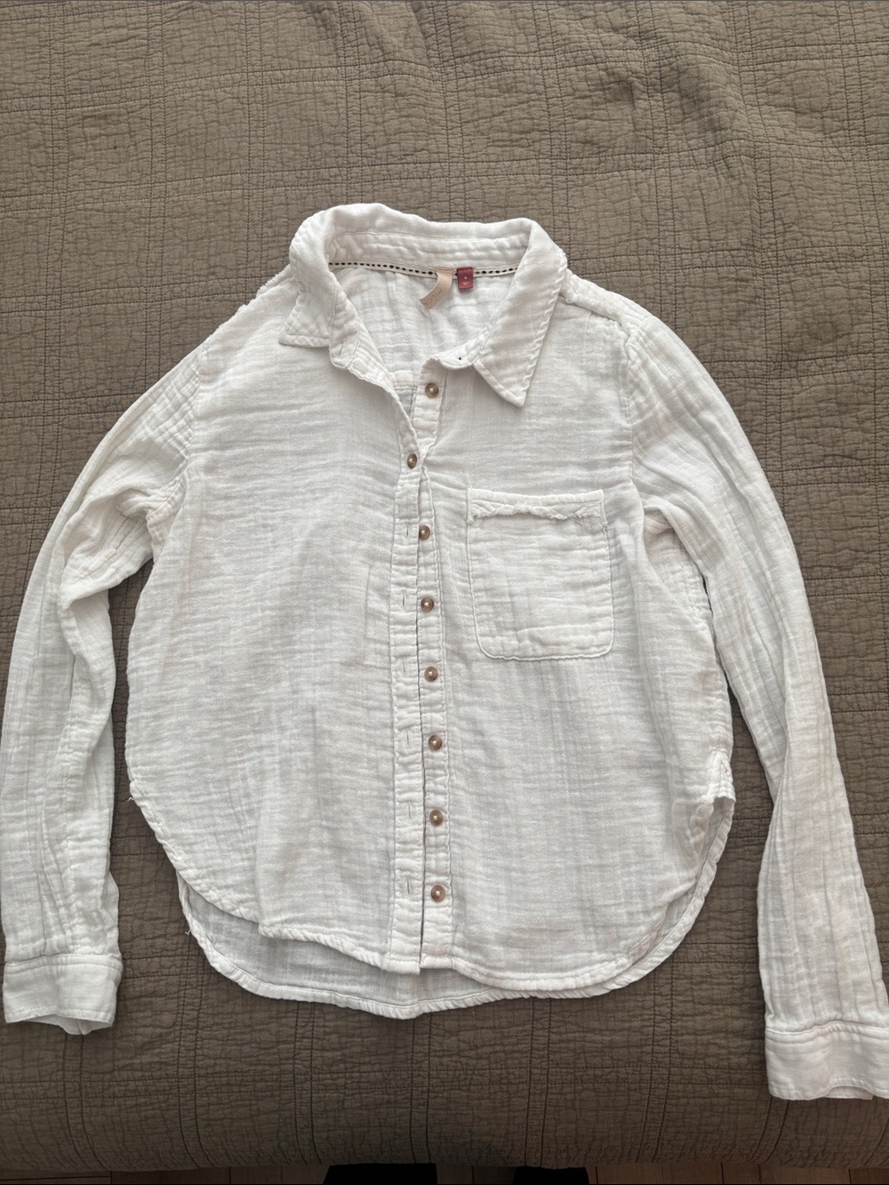 Pilcro White Gauze Collar Shirt